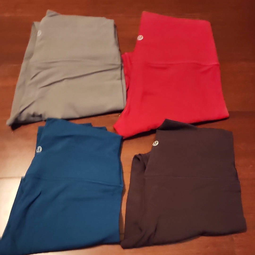 Lululemon Athletica Leggings - Gray, Red, Blue, Brown